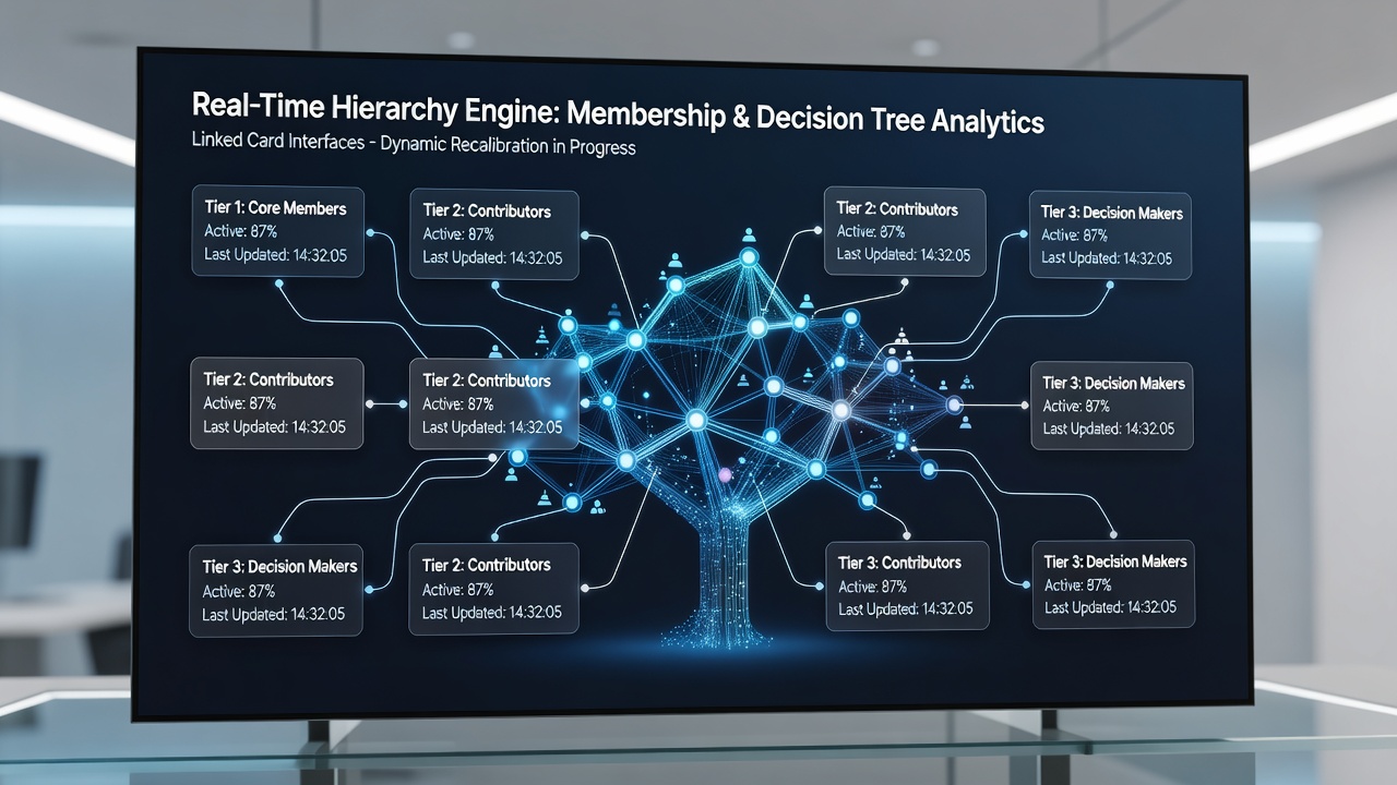 Close-up view of a real-time card game dashboard with tier-based decision prompts and live transaction confirmation elements