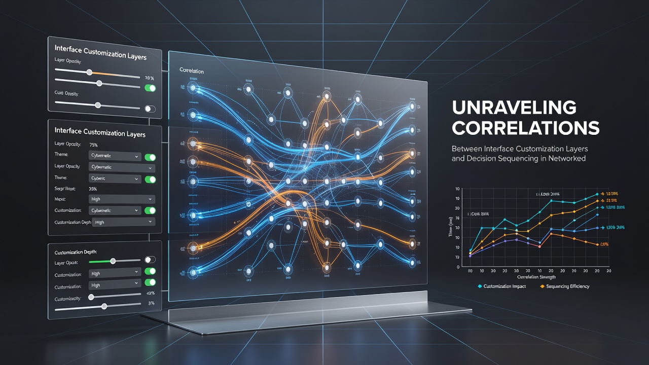 Network diagram illustrating correlations between mobile reel customization layers and sequenced player decisions
